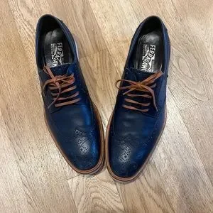 Ferragamo Oxford men’s shoes, Size 11, blue, white, tan. Lightly worn. Salvatore Ferragamo | Shoes | Ferragamo Oxford Mens Shoes  main image 2